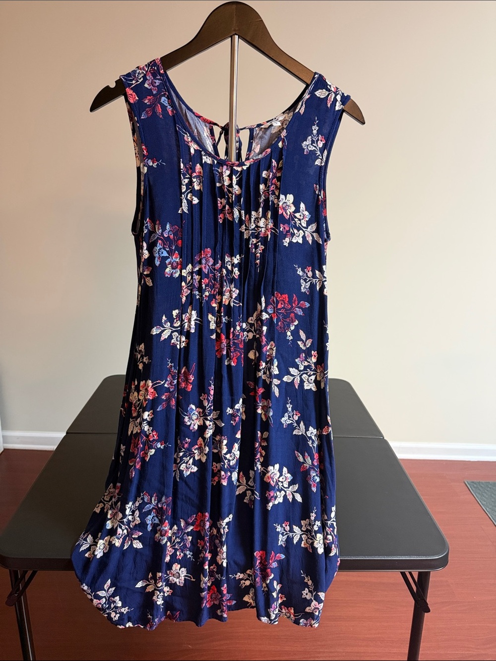 Sonoma Navy Floral Tie-Back Midi Dress